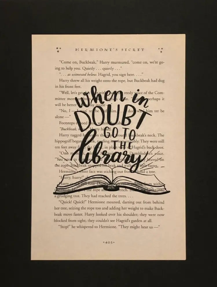 When in Doubt, Go to the Library: Book Art Print