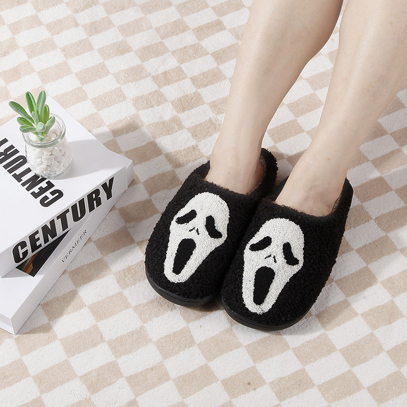 Screaming Ghost Face Knit Slippers