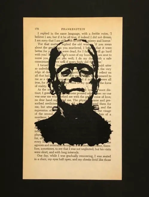 Frankenstein: Book Art Print