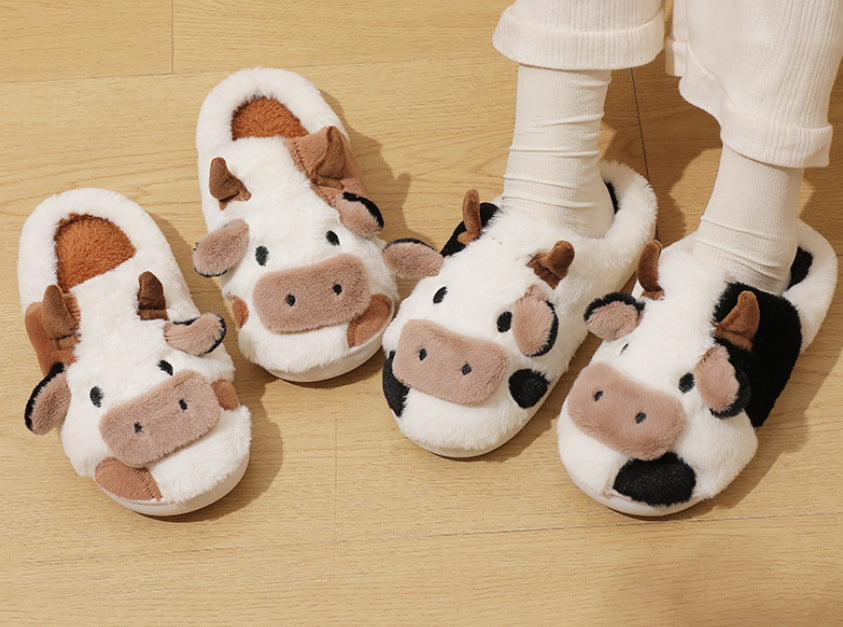 Cow Fluffy Knit Slippers