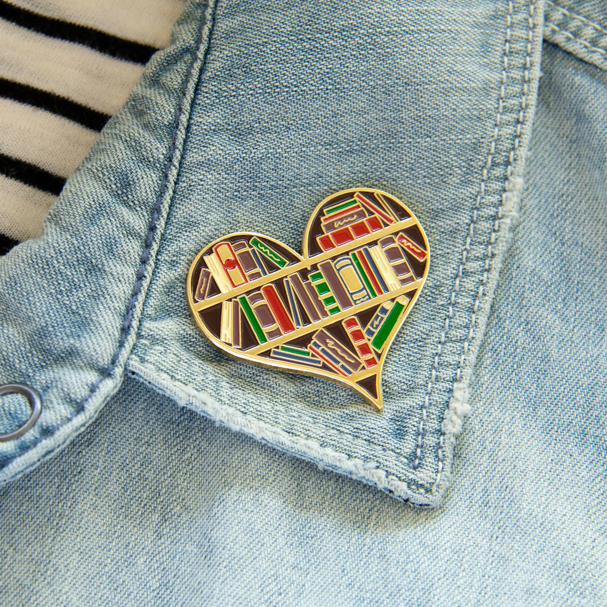 Library Book Heart Enamel Pin