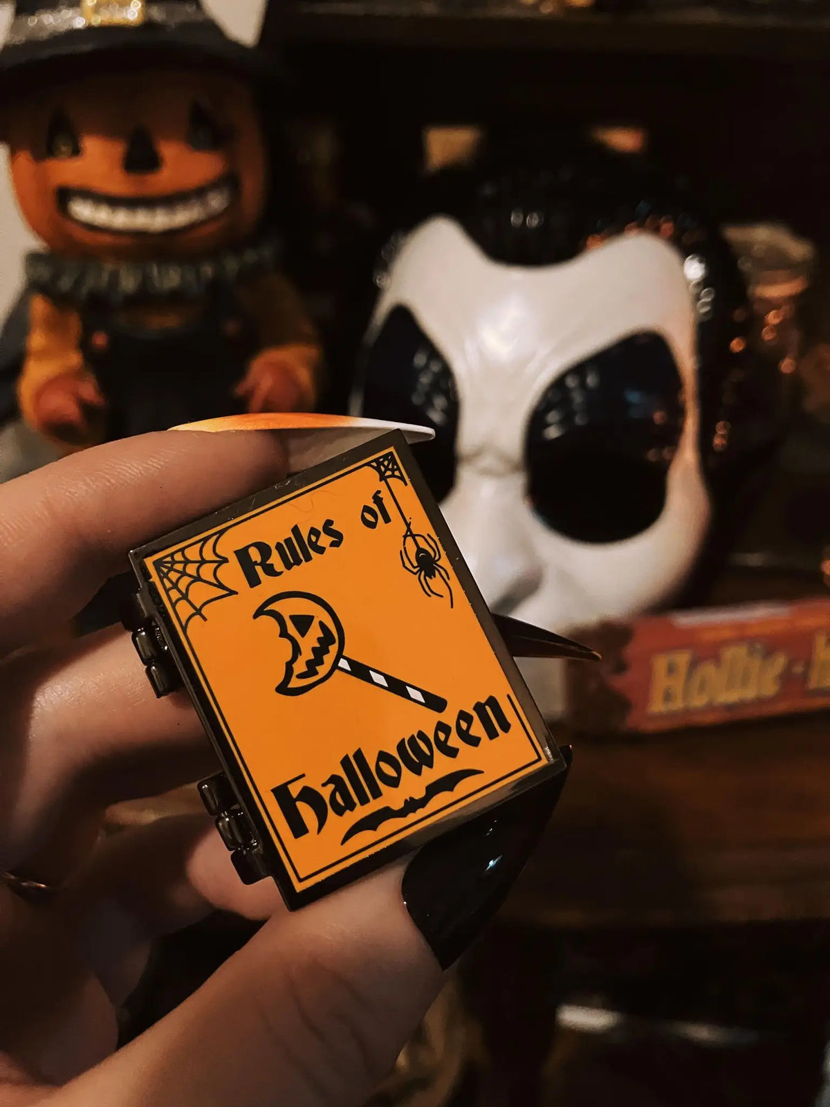 The Rules of Halloween - "Trick 'r Treat" Hinged Book Pin