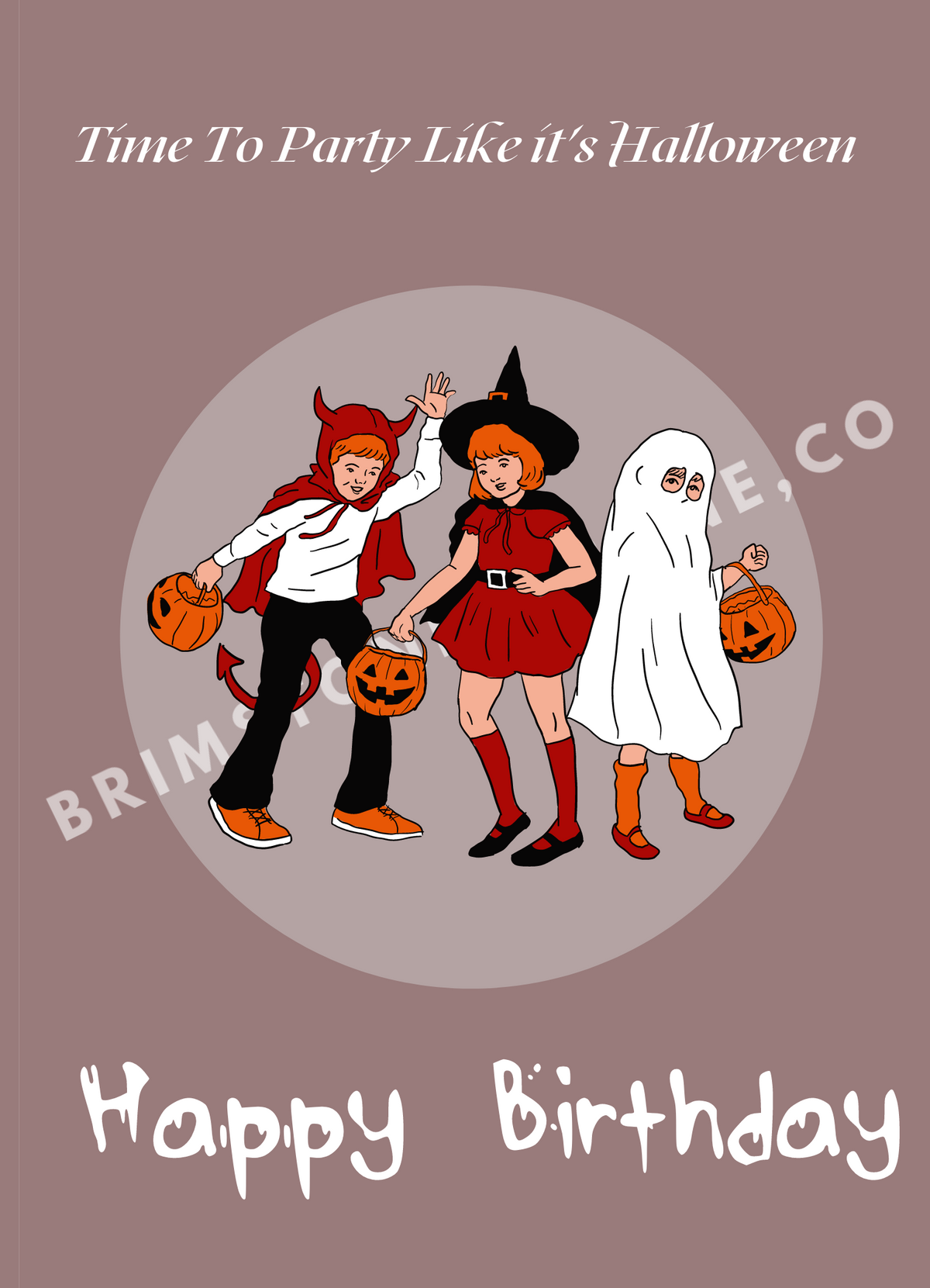 Halloween Party Birthday Card